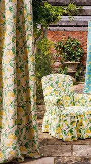 Natural Capri Lemons Fabric – Linen Cotton, 140cm, 18"x18" Repeat