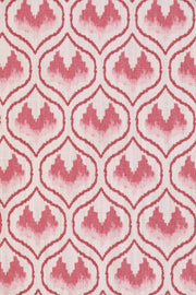 Oxblood Ikat Heart Fabric – Cotton Linen, 140cm, 2.25"x3.6" Repeat