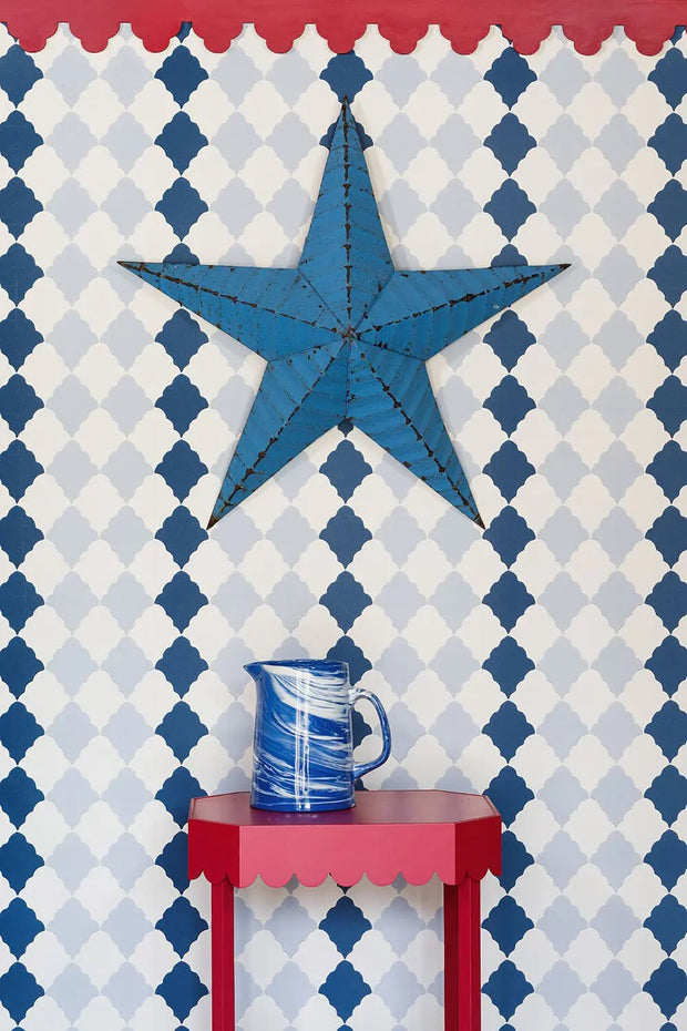 Two Blues Wallpaper – Quilted Harlequin | 10m Nonwoven Roll