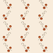 A wallpaper pattern featuring a series of straight lines with a macadamia nut design in a beige to brown color range - Brown Macadamia Wallpaper – Non Woven 10m Roll, 48.7cm Width