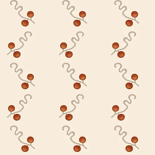 A wallpaper pattern featuring a series of straight lines with a macadamia nut design in a beige to brown color range - Brown Macadamia Wallpaper – Non Woven 10m Roll, 48.7cm Width