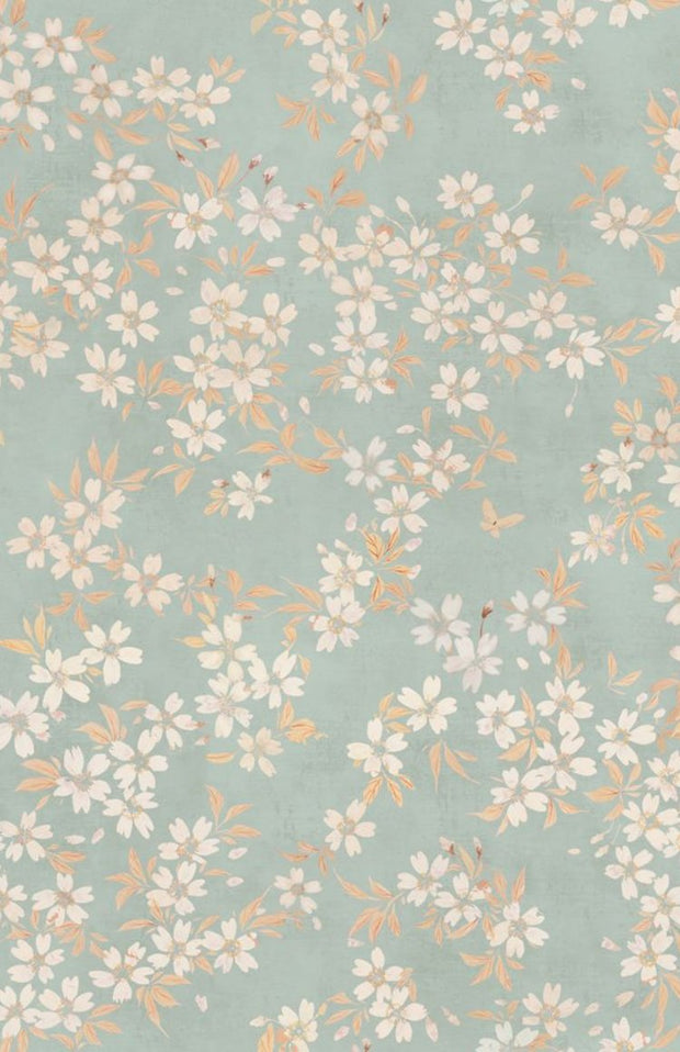 Sky Wallpaper | Cherry Blossom, 27" Width, Half Drop, Sold by Yard