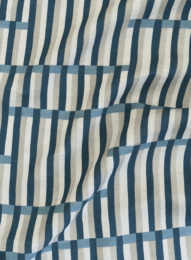 Tide Anni Stripe Fabric – Oatmeal Linen Blend, 136cm Wide | Supply Showroom