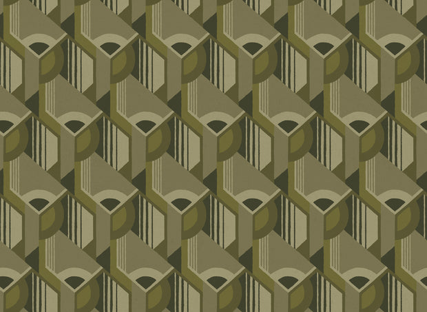 Army – Disco Deco Wallpaper | Non-Woven | 27" Trimmed | Sold by Yard