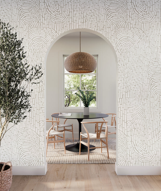 Tan Lines Garden Party Wallpaper – 9' & 12' Panels, Clay Coated