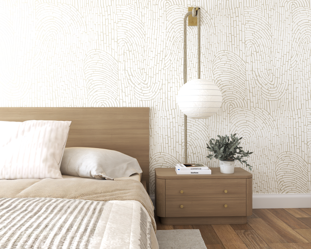 Tan Lines Garden Party Wallpaper – 9' & 12' Panels, Clay Coated