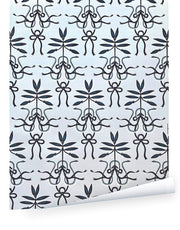 Alice Blue Emily Spinach Wallpaper – 27" Roll, Straight Match, Classic Design