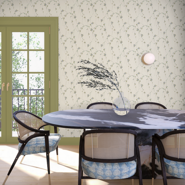 Whispering Willow Green Wallpaper – Elegant Nature Design, Double Roll
