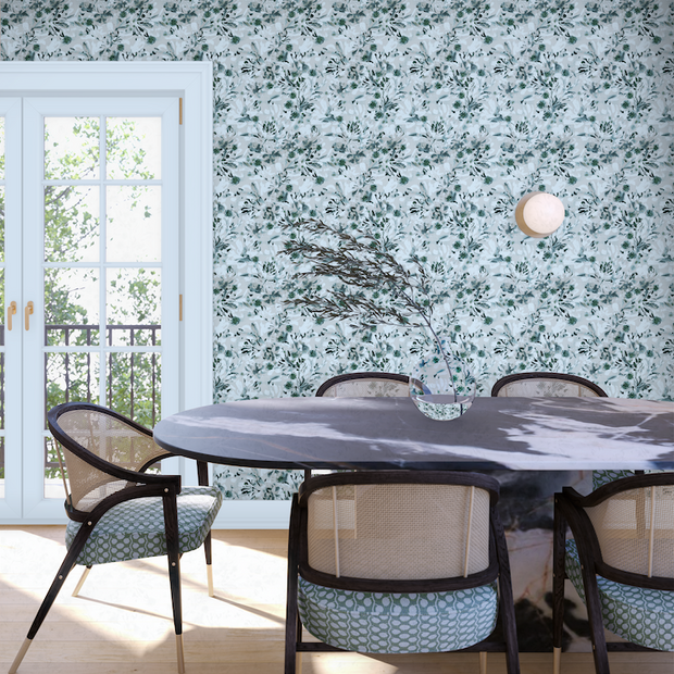 Flower Bed Wallpaper – Frost | Elegant Floral Wall Mural by Roll