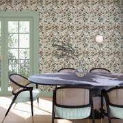 Flower Bed Wallpaper – Olive | Nature Inspired Floral Wall Mural