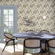 Daisy Chain Olive Wallpaper – Floral Pattern Double Roll