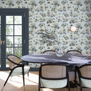 Flowery Fields Wallpaper – Blue | Elegant Floral Wall Mural by Roll