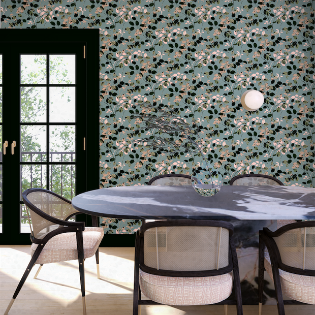 Woodsy Walk Wallpaper – Evergreen | Nature Inspired Wall Mural Roll