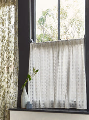 Ivory Fabric - Anni Check Sheer | Sheer Cotton Madras | Supply Showroom