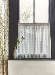 Ivory Fabric - Anni Check Sheer | Sheer Cotton Madras | Supply Showroom