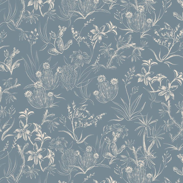 Slate Desert Rose Wallpaper – Elegant Linen String Wallcovering by Yard