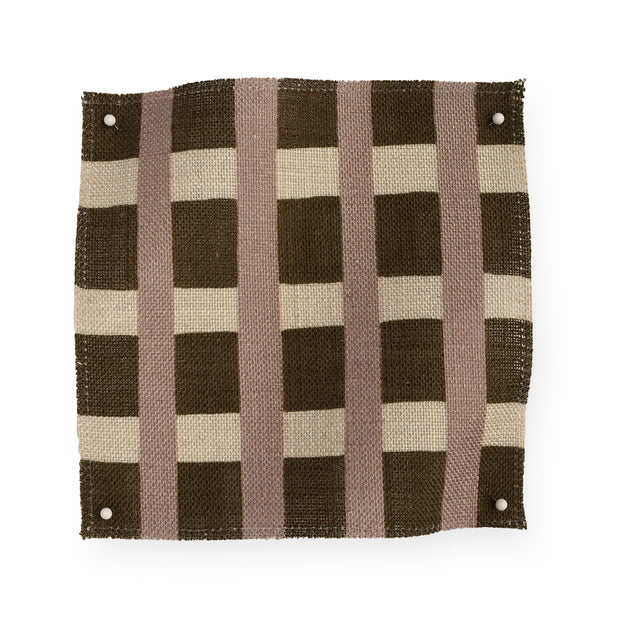 Hazel Fabric - Arty Check | Oatmeal Linen Blend | Supply Showroom