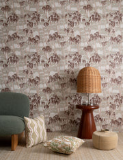 Breeze Wallpaper in Deep Red | 28" Width, Sold by the Yard, 2–4 Weeks