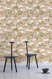 Breeze Wallpaper in Gold Sunset | 28" Width, Sold by Yard, 2–4 Weeks