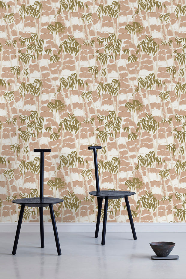 Breeze Wallpaper in Gold Sunset | 28" Width, Sold by Yard, 2–4 Weeks