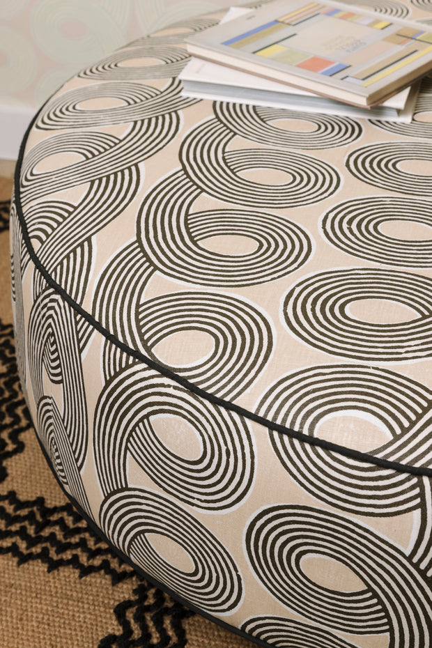 Licorice - Loops Fabric - Screen Printed 100% Linen | Supply Showroom