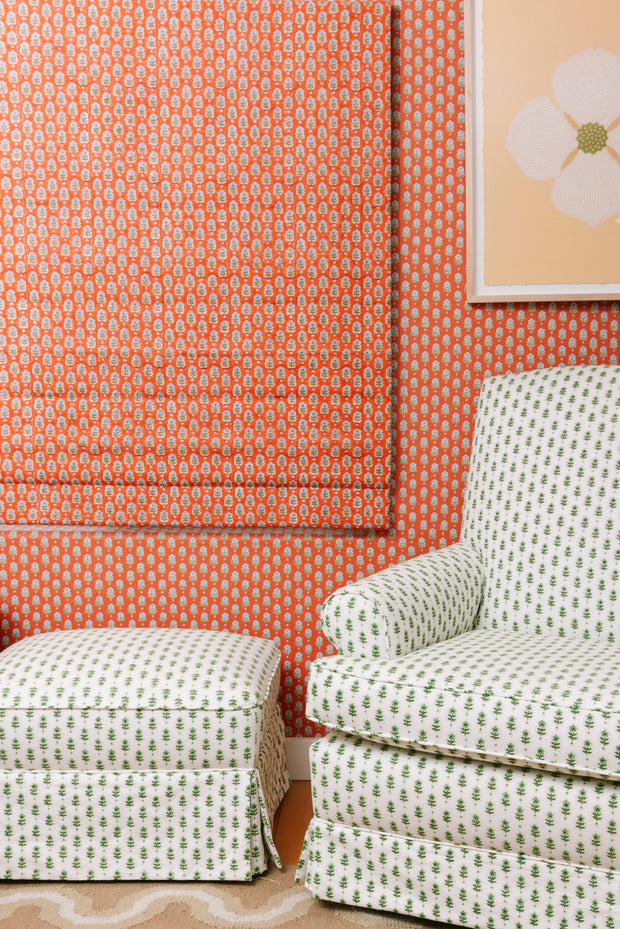 Grass - Periwinkle Fabric - Hand Blocked Linen Cotton | Supply Showroom