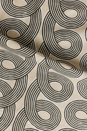 Licorice - Loops Fabric - Screen Printed 100% Linen | Supply Showroom