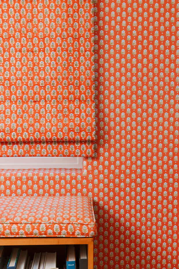 Red Clay - Periwinkle Fabric - Hand Blocked Linen Cotton | Supply Showroom