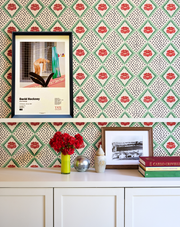 Cream + Red Peony Wallpaper – Non Woven Fibre | By Yard