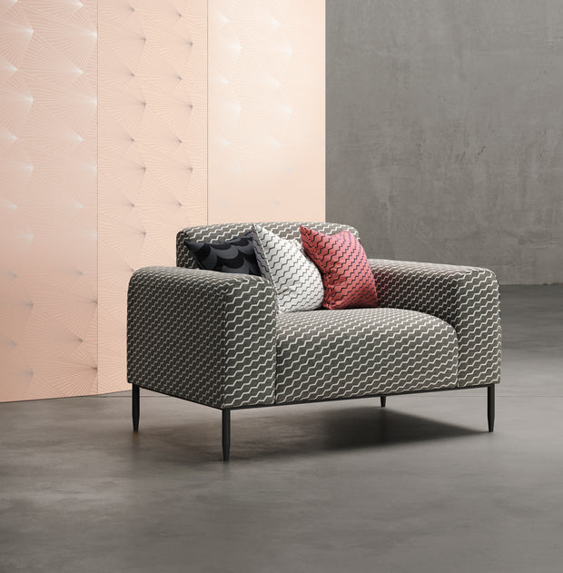Grey/White Fabric – Buzz (Reversible), Nylon & Cotton Blend, 136cm Width