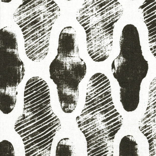 Barnard Block Linen Fabric in Charcoal – 54" Width, 17" x 17" Repeat