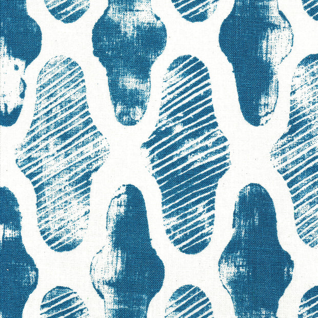 Barnard Block Linen Fabric in Indigo – 54" Width, 17" x 17" Repeat