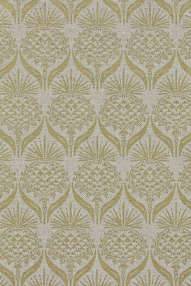 Artichoke Thistle Linen-Cotton Fabric – Gold | 140cm Width, 18" Repeat