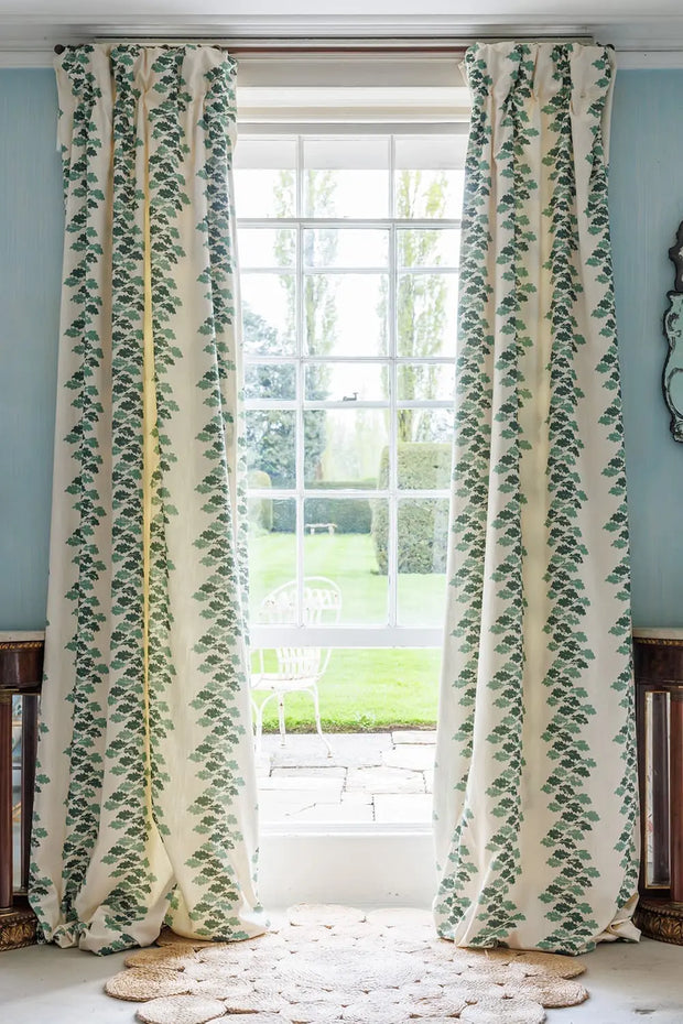 Green Oak Leaves Fabric – Cotton-Linen | Supply Showroom