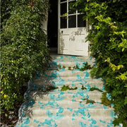 Turquoise on Old Grey - Paisley Fabric - Linen Cotton Print | Supply Showroom