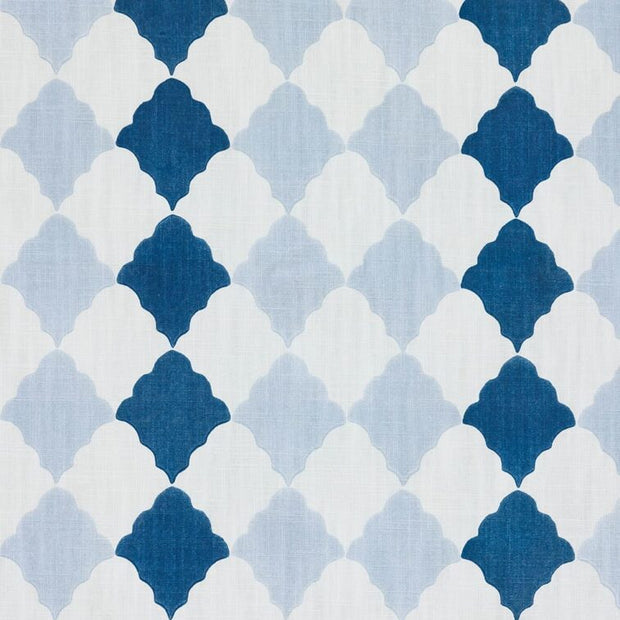 Two Blues Quilted Harlequin Fabric – Cotton-Linen | Supply Showroom