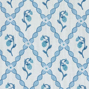 China Blue Wild Strawberry Trellis Fabric – Cotton-Linen | Supply Showroom