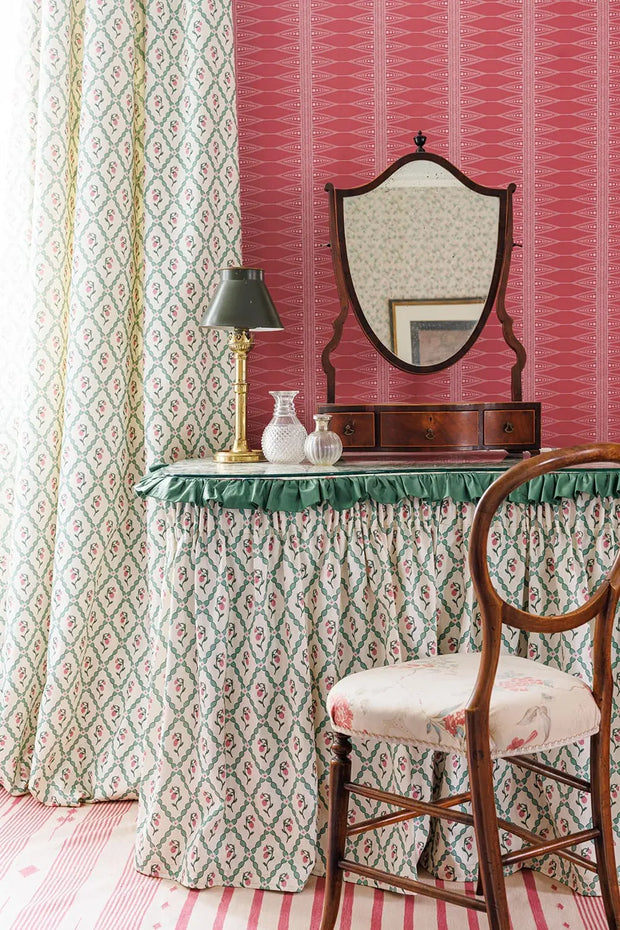Vintage Cream Wild Strawberry Trellis Fabric – Cotton-Linen | Supply Showroom