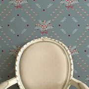 Blue Berries & Bows Wallpaper – Nonwoven Roll, Floral Elegance