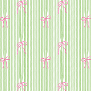 Bow Stripes Wallpaper in Green – Elegant Stripe Design