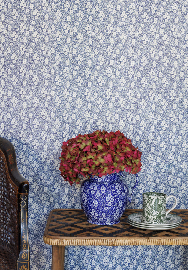 Calico Wallpaper – Navy | Burleigh x Barneby Gates Collaboration