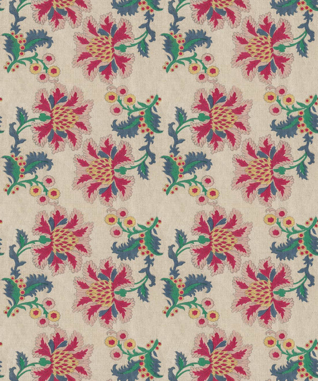 French Floral Multi Natural Wallpaper – 10m Roll, 61.5cm