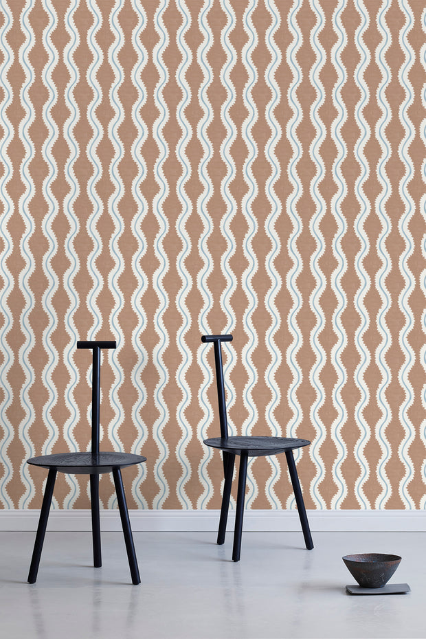 Coco Wallpaper in Guava Dark | 28" Width, Sold by Yard, 2–4 Weeks