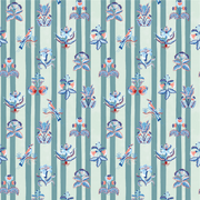Duck Egg & Navy Curio Stripe Wallpaper – Modern Designer Wallcovering