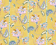 Curious Flora Wallpaper – Naples Yellow & Pink | Sarah Gordon Designer WP