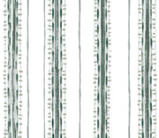 A stripe patterned wallpaper with green stripes on a white background, designed for use on a grasscloth substrate - Treetops - Canavese Stripe Wallpaper - Grasscloth, Straight Match | Supply Showroom