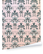 Charm Emily Spinach Wallpaper – 27" Roll, Straight Match, Elegant Design