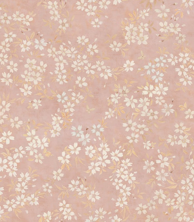 Blush Wallpaper | Cherry Blossom, 27" Width, Half Drop, Sold by Yard