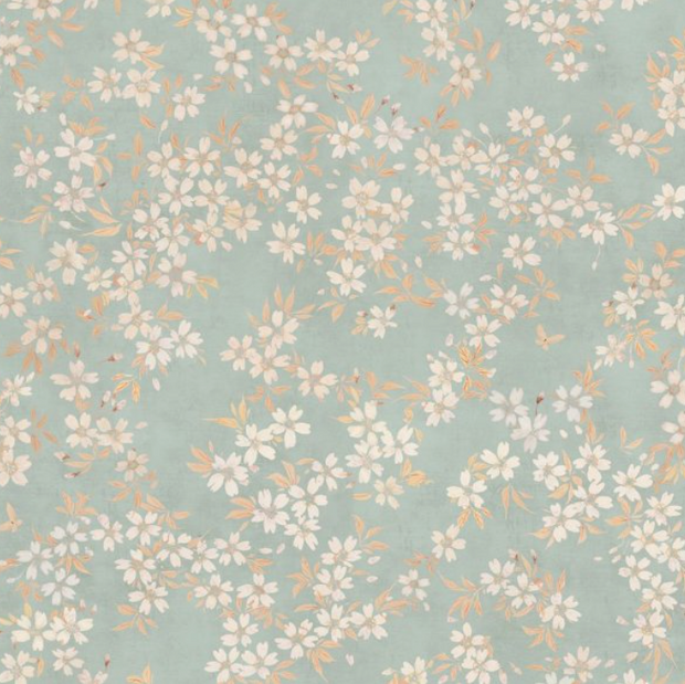 Sky Wallpaper | Cherry Blossom, 27" Width, Half Drop, Sold by Yard