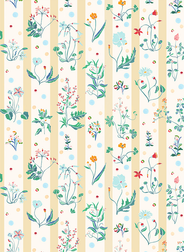 Caroline Wallpaper – Luxury Designer Floral Wall Covering, 10m Roll